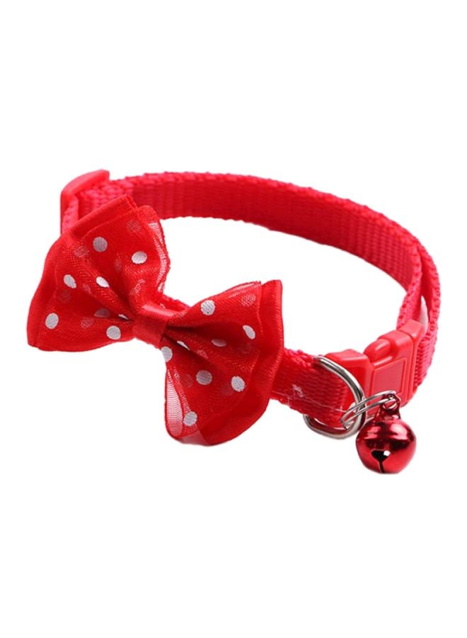 Bluelans - Bowknot Pet Collar With Bell Red - Image 1
