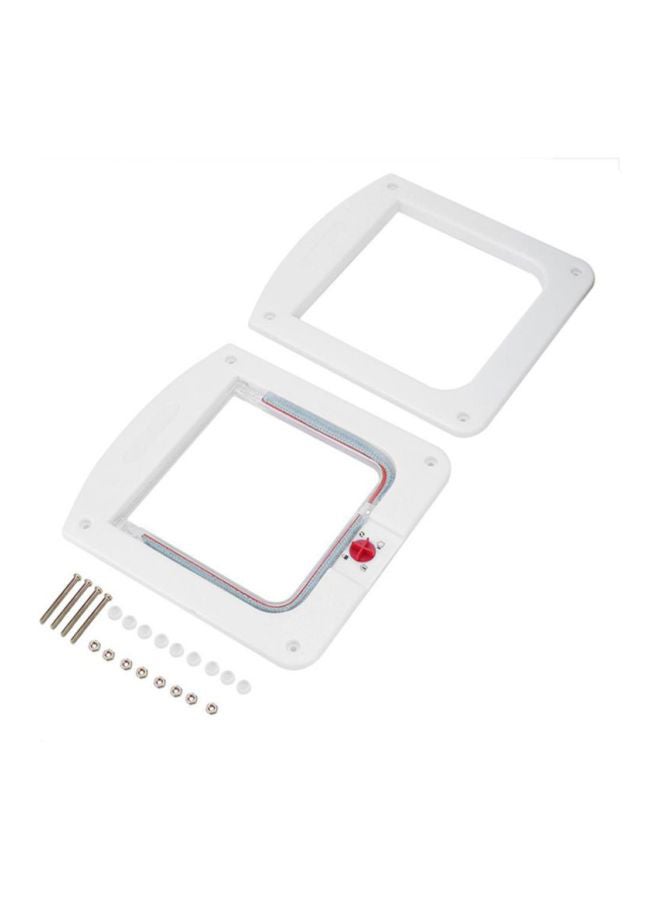 OUTAD 4-Way Locking Pet Flap Safe Door Tunnel White - Image 1