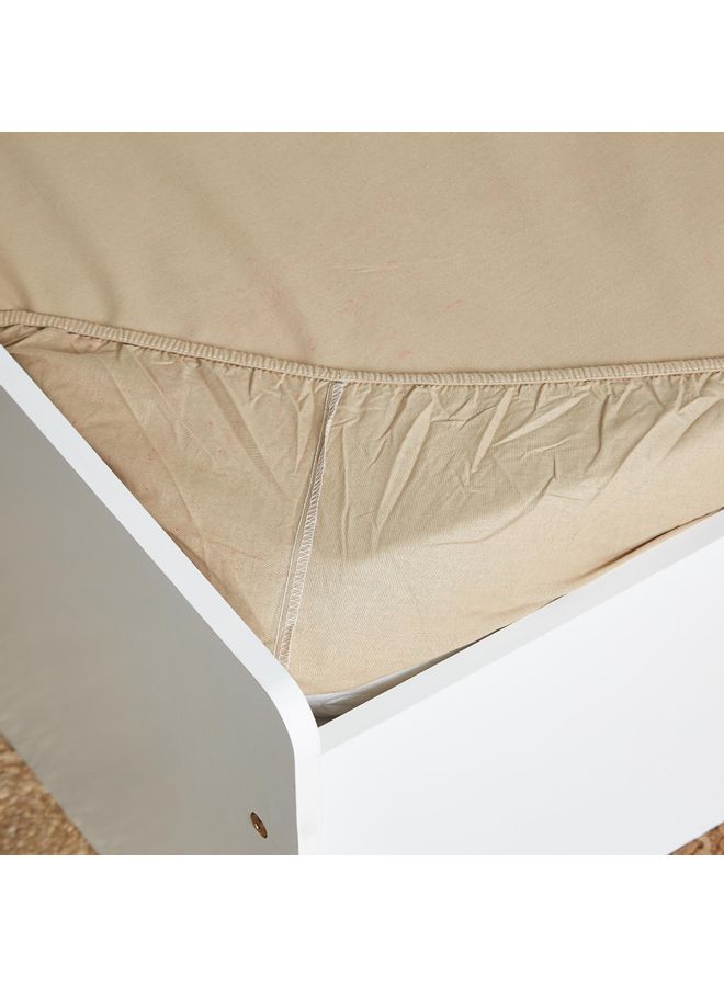 Wellington Single Fitted Sheet Cotton Beige 90X200cm - v1611938754/N44063434A_4