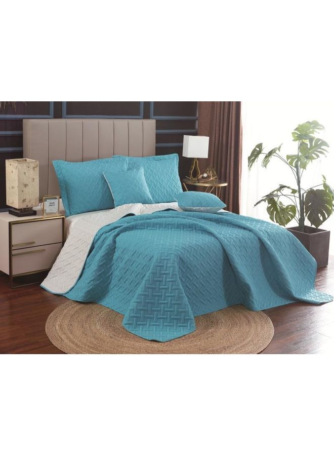 6-Piece Summer Comforter Set Polyester Blue 240 x 260cm