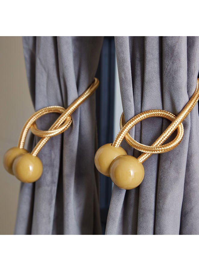 Home Box 2-Piece Dazzle Flora Curtain Tieback Set Beige  - Image 2