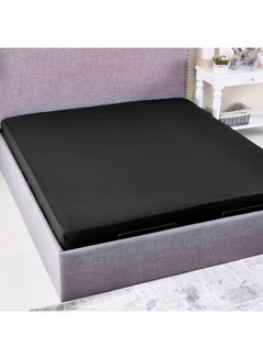 Home Box Wellington King Fitted Sheet Cotton Black 180X200cm  - Image 1