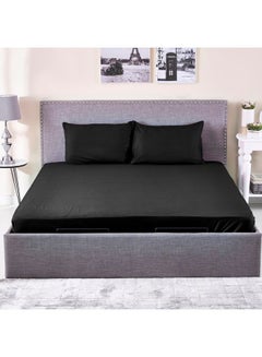 Home Box Wellington King Fitted Sheet Cotton Black 180X200cm  - Image 4