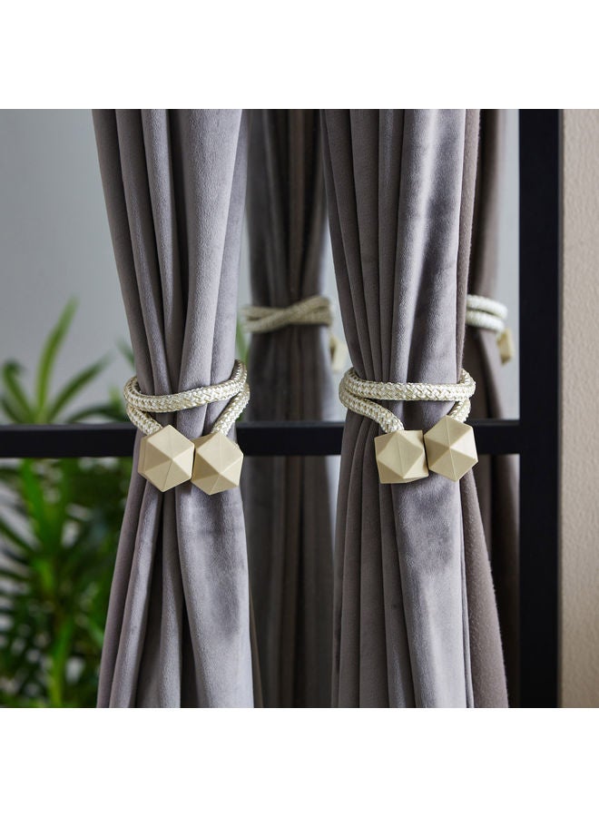 Home Box 2-Piece Dazzle Emily Curtain Tieback Set White 60cm  - Image 1