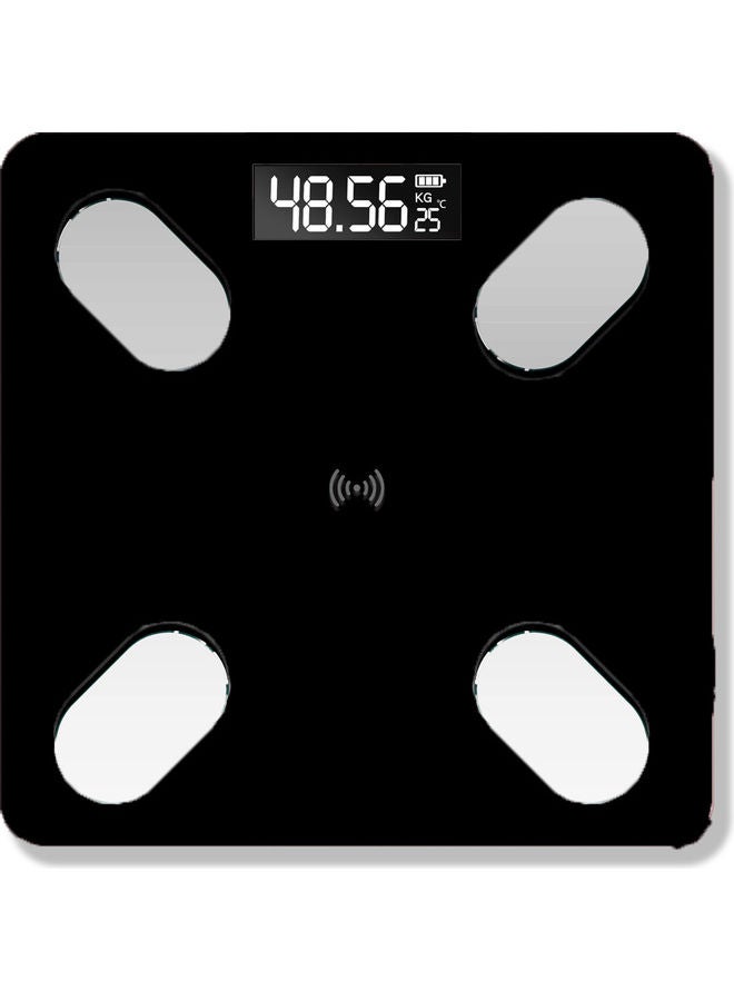 Generic Rechargeable Body Fat Measuring Electronic Scale Black  - Image 1
