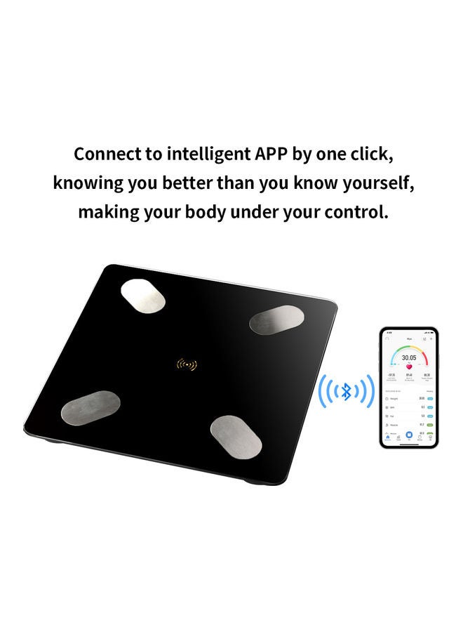 Generic Rechargeable Body Fat Measuring Electronic Scale Black  - Image 3