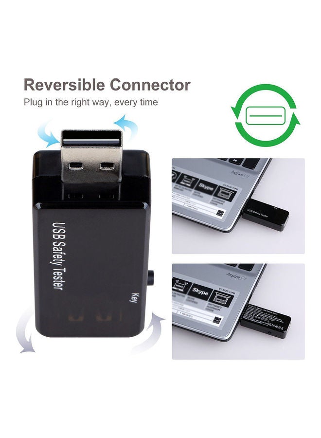 ماركة غير محددة جهاز اختبار رقمي لجهد التيار مزود بمنفذ USB أسود 12x4x10سم  - Image 3