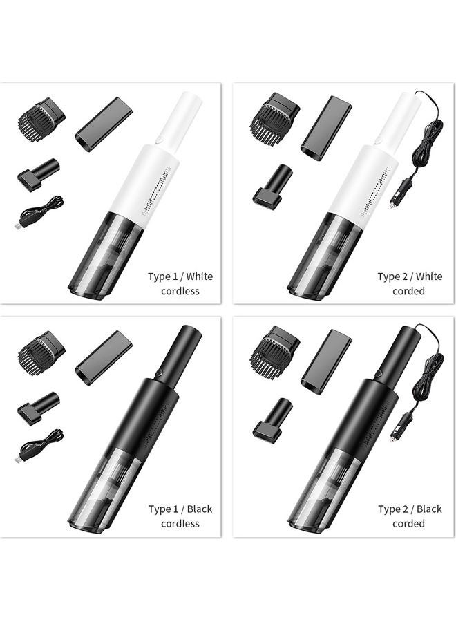 مكنسة كهربائية محمولة للسيارة بقدرة 6000 باسكال 120 W 78B-2 أسود/ أبيض - Image 2