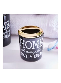 Home Box 3-Piece Glass Bath Accessory Set Grey/Gold/White 9.5x7.4cm  - Image 3