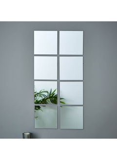 هوم بوكس مرآة بتصميم بلاط 8 قطع من تاين - 15x15 سم شفاف  - Image 2
