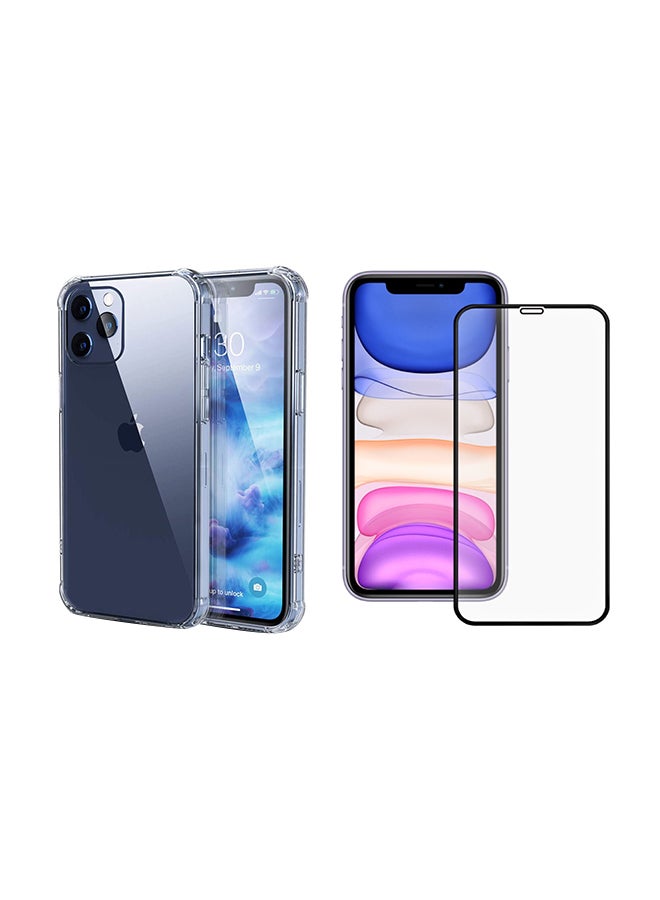 إززي تيك غطاء حماية واق مع لاصقة حماية للشاشة لهاتف أبل آيفون 12 برو <div> </div><div> شفاف - Image 1