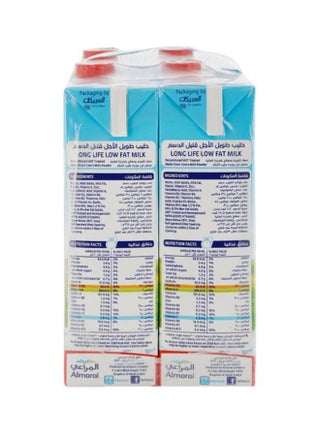 Long Life Milk Low Fat Plain 1Liters Pack of 4 - view 3