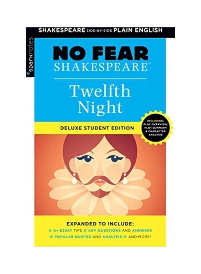 Twelfth Night: No Fear Shakespeare Volume 10 Paperback English by SparkNotes - 44110