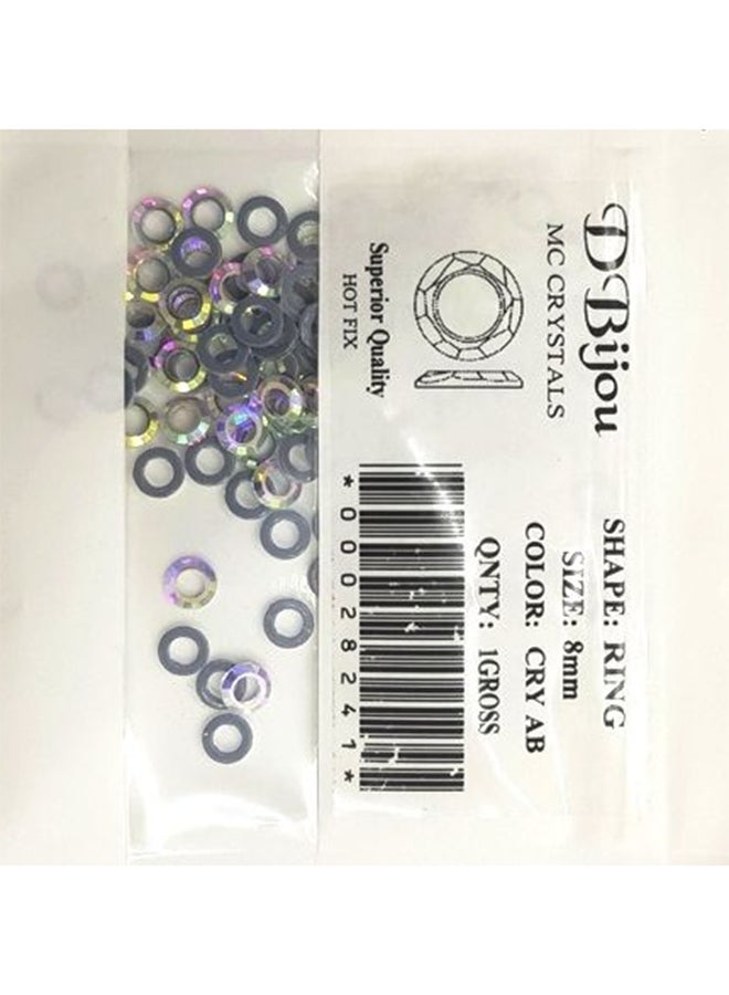 144-Piece Ring Shaped Ironing Crystal Multicolour  - Image 2