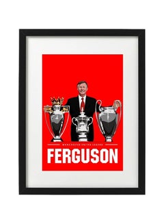 Alex Ferguson Manchester United Football Themed Poster With Frame Multicolour 50x40cm