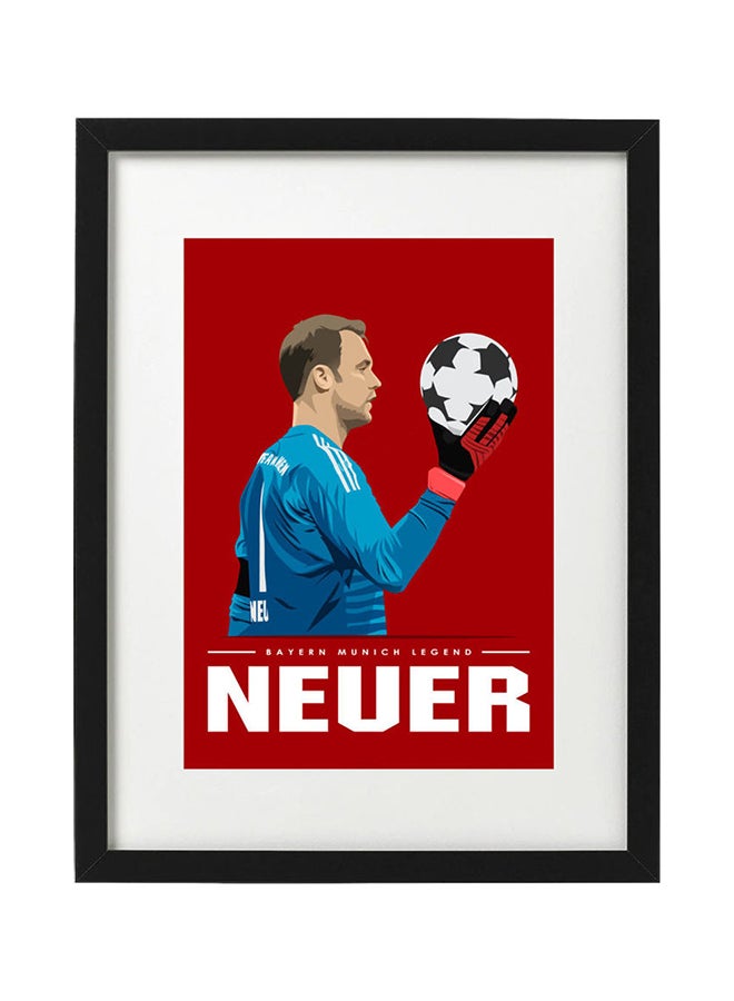 Manuel Neuer Themed Poster With Frame Multicolour 30x40cm