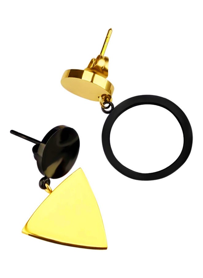AIWANTO Alissa  Geometric Triangle Round Dangle Drop Earrings  - Image 2