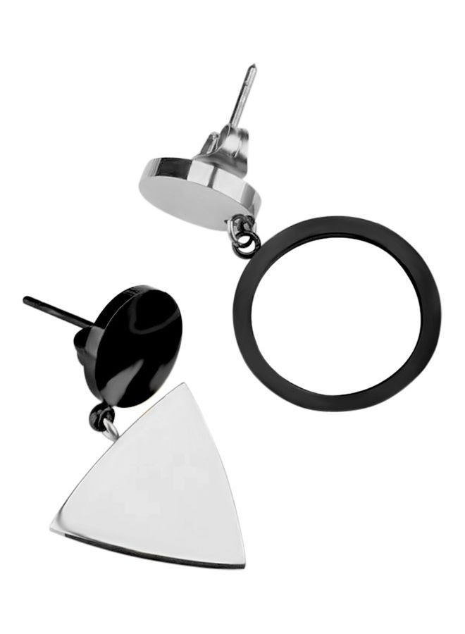 AIWANTO Alissa  Geometric Triangle Round Dangle Drop Earrings  - Image 2