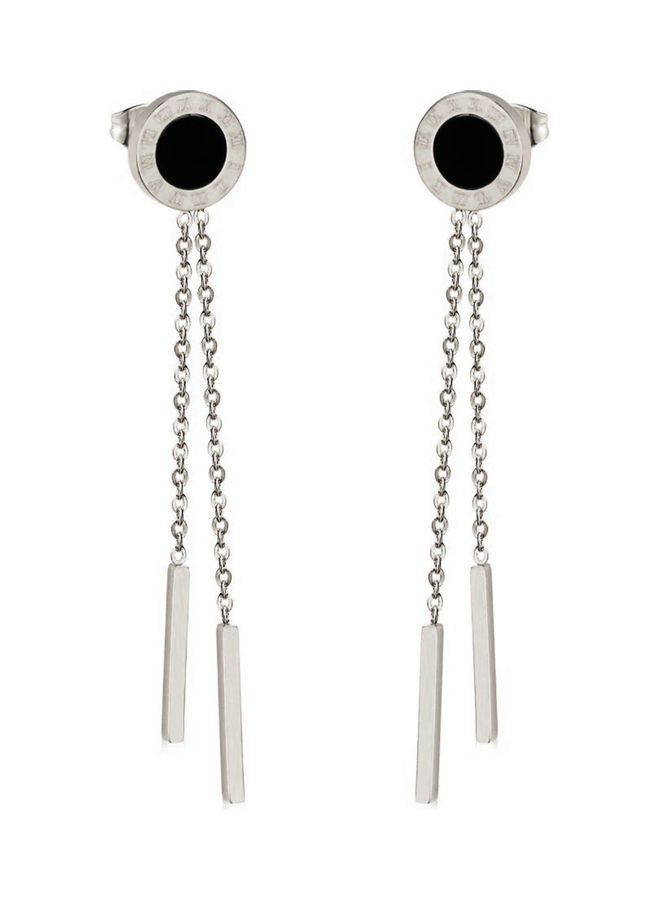 AIWANTO Alissa Trendy Tassel Roman Numerals Chain Long Dangle Drop Earrings  - Image 1