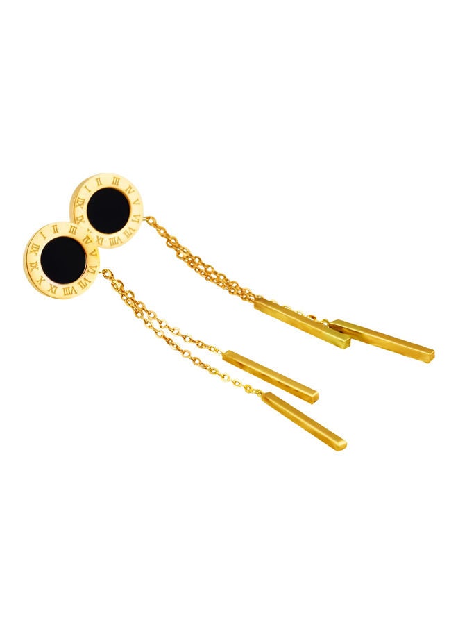 AIWANTO Alissa Trendy Tassel Roman Numerals Chain Long Dangle Drop Earrings  - Image 2