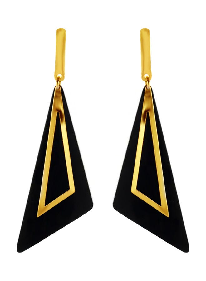 AIWANTO Alissa Geometric Triangle Bar Rhombus Multilayer Long Drop Dangle Earrings - Image 1