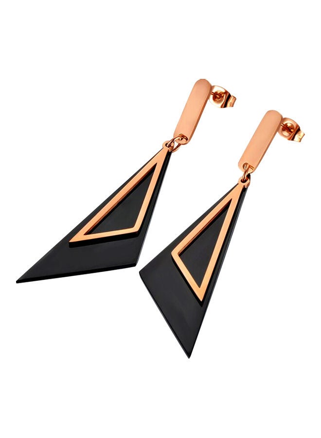 AIWANTO Alissa Geometric Triangle Bar Rhombus Multilayer Long Drop Dangle Earrings - Image 2