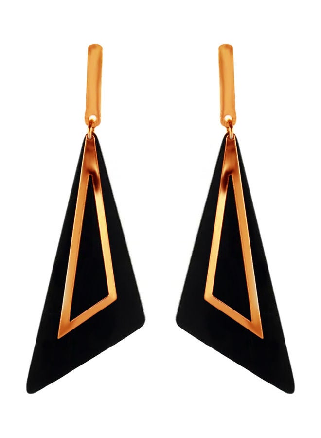 AIWANTO Alissa Geometric Triangle Bar Rhombus Multilayer Long Drop Dangle Earrings - Image 1