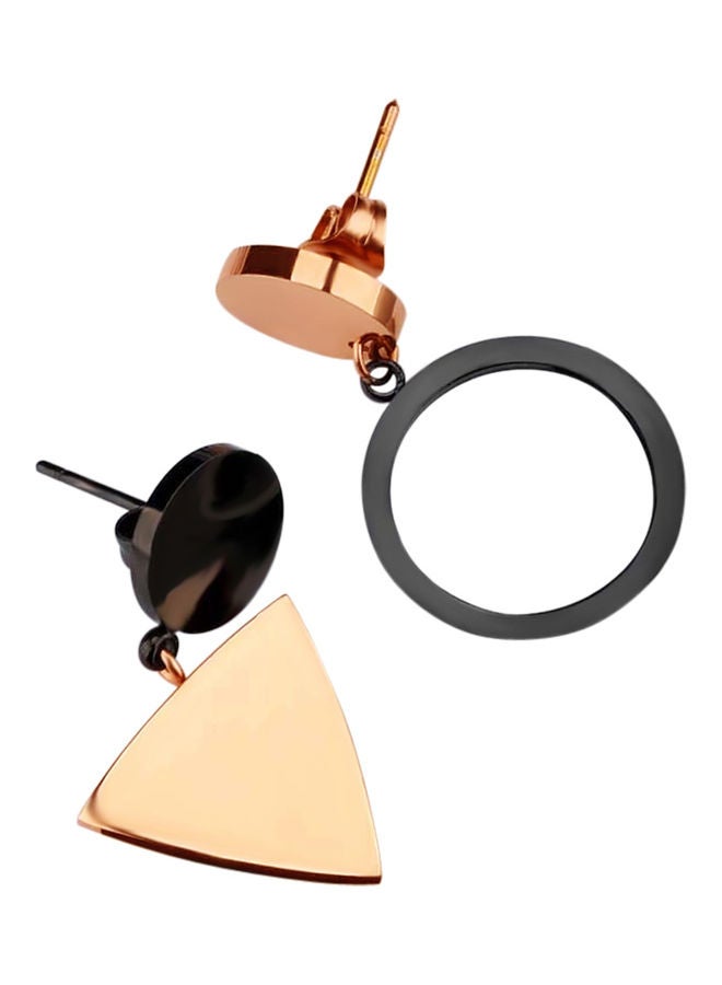 AIWANTO Alissa  Geometric Triangle Round Dangle Drop Earrings  - Image 2
