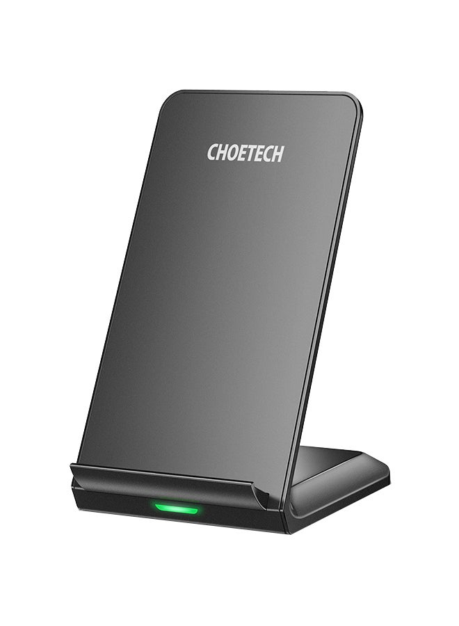 CHOETECH - Fast Wireless Charger Stand For QI Enabled Mobiles Black - Image 1