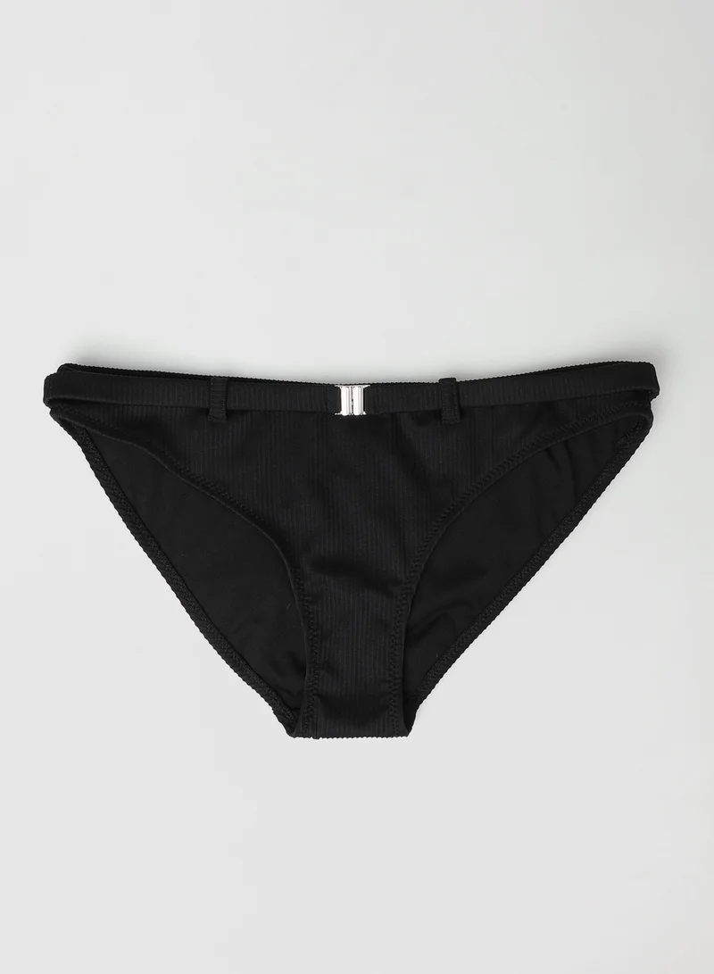 trendyol Front Clipped Bikini Bottoms Black