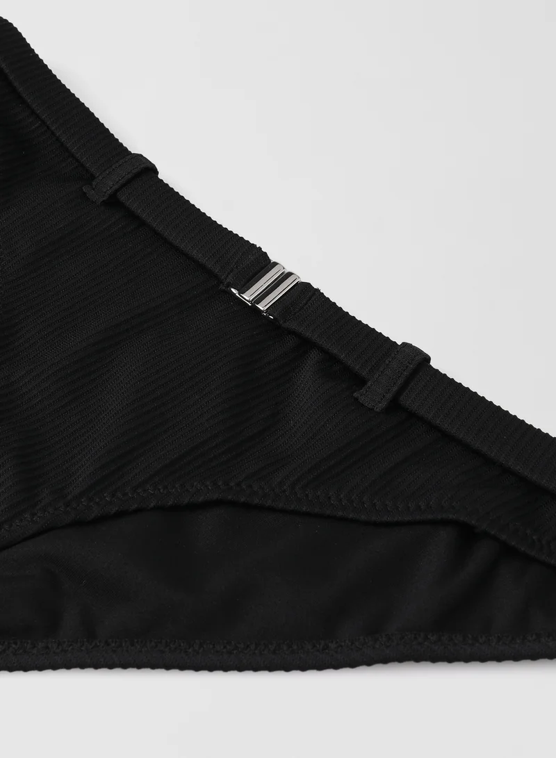 trendyol Front Clipped Bikini Bottoms Black