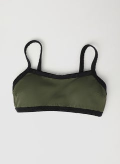 trendyol Contrast Binded Bikini Top Khaki  - Image 3