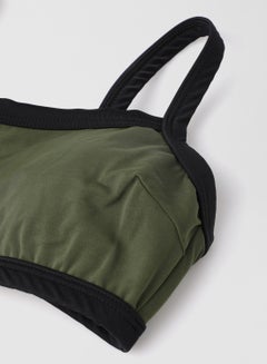 trendyol Contrast Binded Bikini Top Khaki  - Image 4
