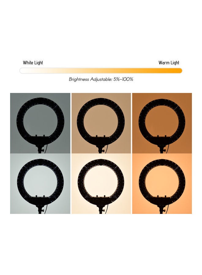 طَقم حلقة إضاءة LED قابلة للتعتيم لتصوير الفيديو أبيض - Image 2