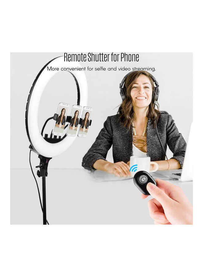 طَقم حلقة إضاءة LED قابلة للتعتيم لتصوير الفيديو أبيض - Image 3