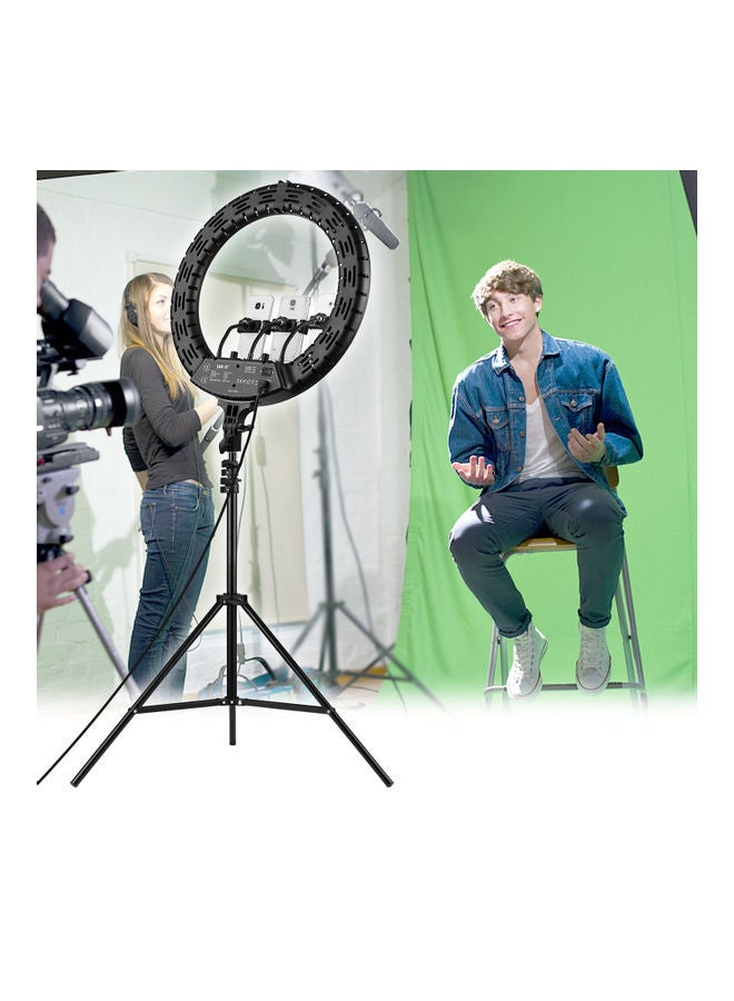 طَقم حلقة إضاءة LED قابلة للتعتيم لتصوير الفيديو أبيض - Image 4