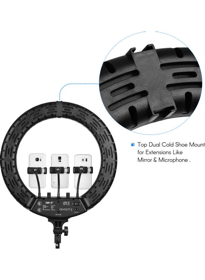 طَقم حلقة إضاءة LED قابلة للتعتيم لتصوير الفيديو أبيض - Image 5