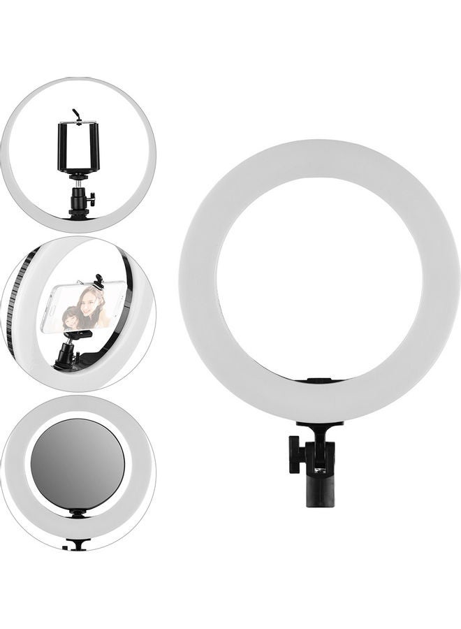 مصباح LED حلقي مع حامل للهاتف المحمول أبيض/أصفر - Image 3