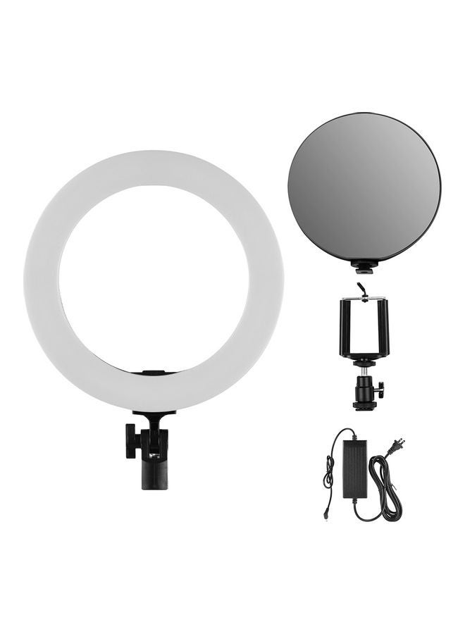 مصباح LED حلقي مع حامل للهاتف المحمول أبيض/أصفر - Image 5