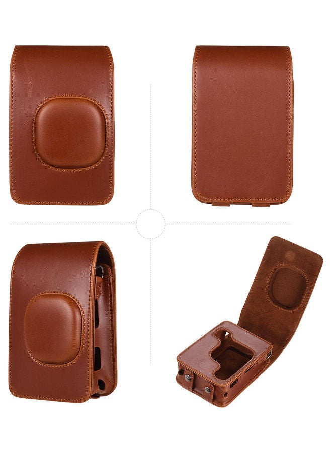 Instant Camera Case Bag With Shoulder Strap Brown - Image 3