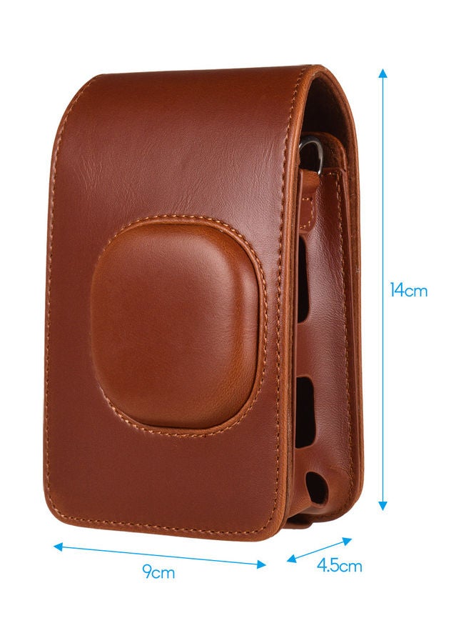 Instant Camera Case Bag With Shoulder Strap Brown - Image 4