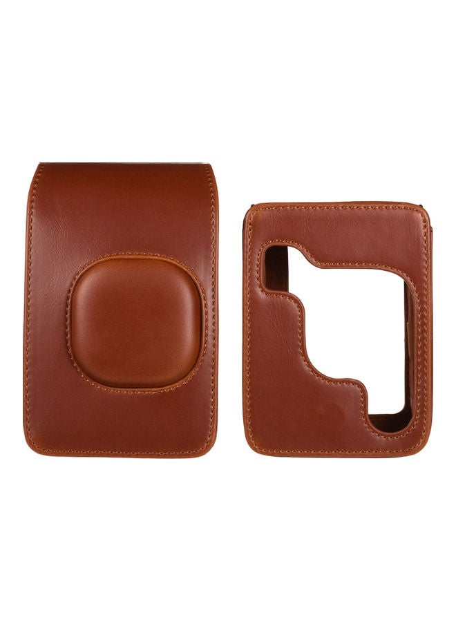Instant Camera Case Bag With Shoulder Strap Brown - Image 5