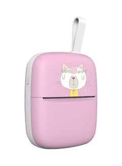 Generic Portable Bluetooth Printer With Thermal Paper Pink/White  - Image 1