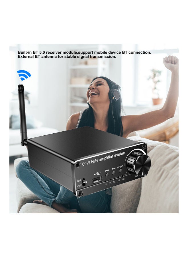HiFi Bluetooth Audio Receiver Amplifier V8671-V Black - Image 4