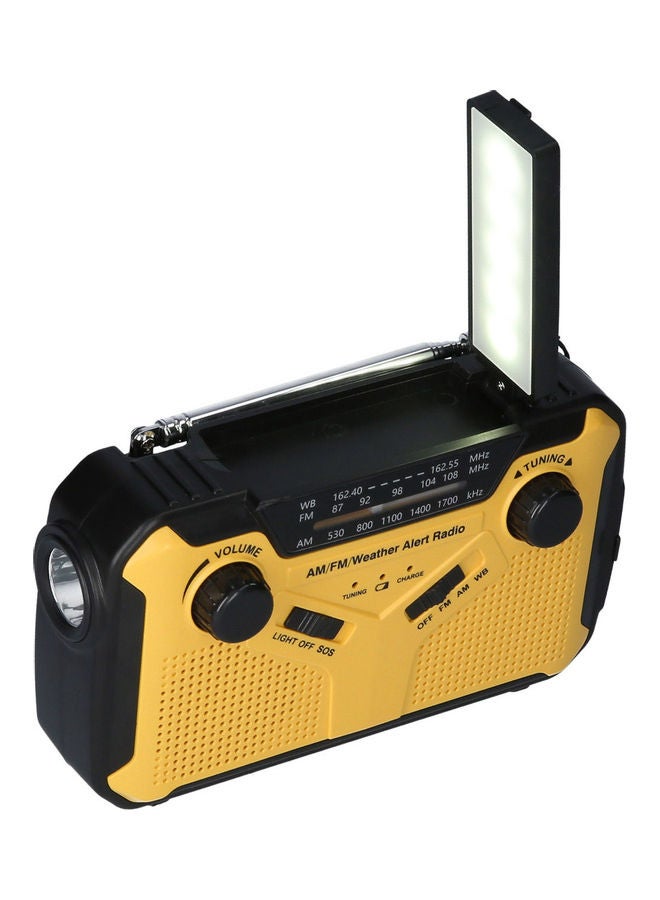 Generic Solar Powered Digital FM/AM/WB With LED Reading Light And Flashlight V8681-V Black/Yellow  - Image 3