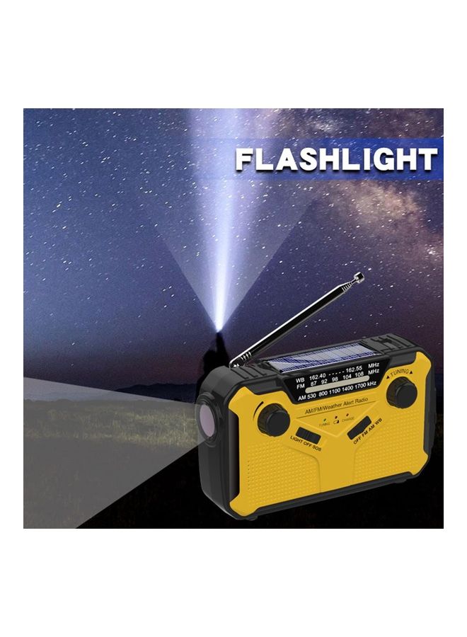 Generic Solar Powered Digital FM/AM/WB With LED Reading Light And Flashlight V8681-V Black/Yellow  - Image 5