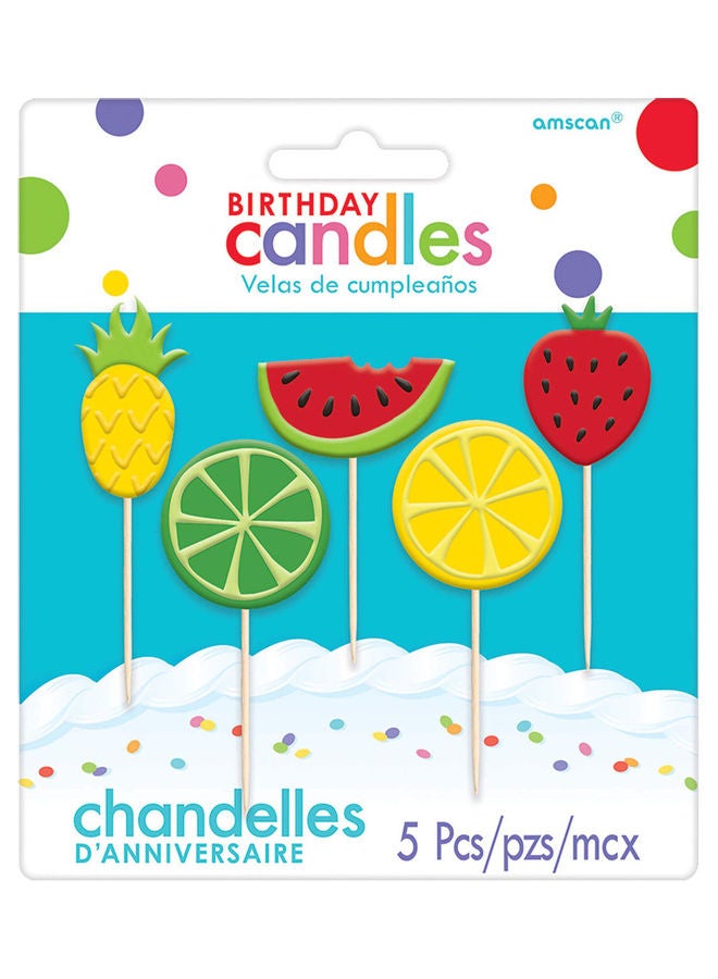 Amscan 5-Piece Fruit Icons Molded Birthday Candles