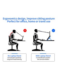 Generic Portable Laptop Riser Foldable Stand White  - Image 2