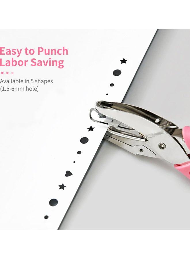 tenwin Handheld Single Hole Puncher Pink/Silver - Image 2