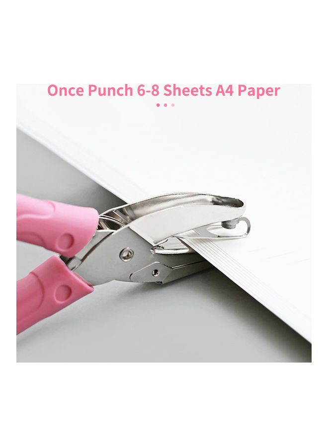 tenwin Handheld Single Hole Puncher Pink/Silver - Image 2
